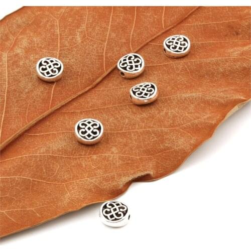 30pcs Factory Price Oval pattern Charms Metal Spacer Beads Accessories fit bracelet for Jewelry Wholesale 10x11mm A159