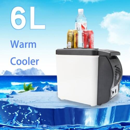Mini Car Fridge 6L Electric Icebox Travel Refrigerator Beverage Cooler and Heater Freezer Ultra-quiet Desktop DC12 30W BX34