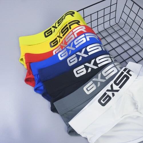 GXSR tide brand mens briefs jockstrap sexy and comfortable milk silk low waist youth underwear mens breathable tide tight