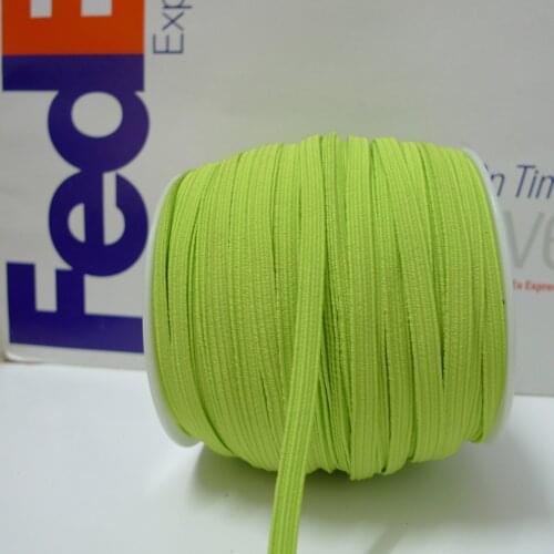 50 Meters 1/4'' 6mm #14 Neon Green Skinny Hair Elastic Tape