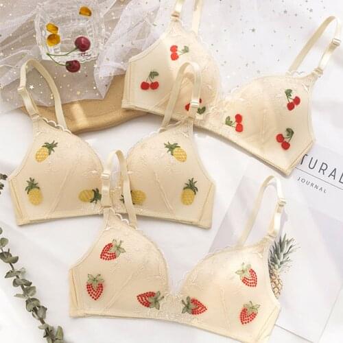 New Sexy Fashion Bras For Women Embroidery Lace Push Up Bralette Wireless Breathable Underwear Cute Girls Brassiere Lingerie