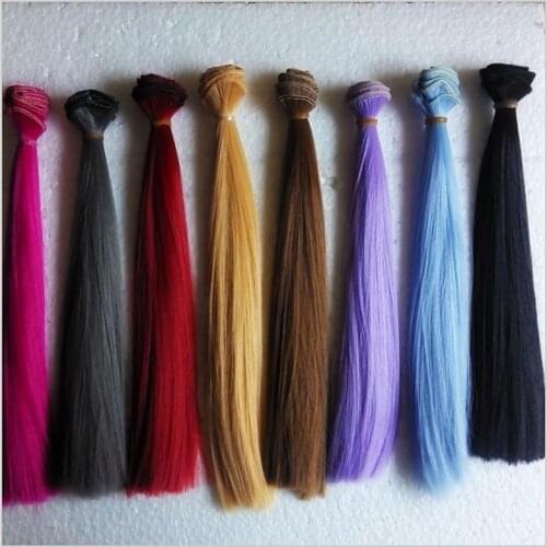 18PCS/LOT Wholesale 25*100CM DIY Handmade Straight Doll Hair BJD Wig Dolls 1/3 1/6