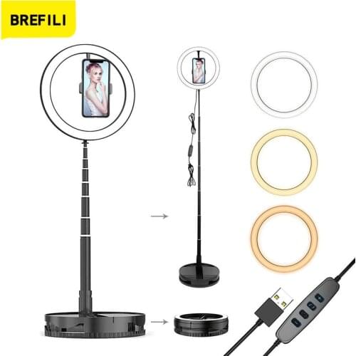 Stretchable 10inch LED Ring Lights USB Annular Lamp with 168cm stand Photo Studio Photography light for Live YouTube Fill Light
