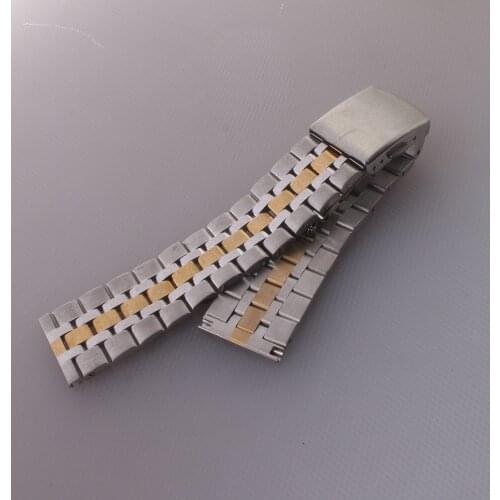 Watchbands Solid Link Stainless Steel Wrist Watch Strap Silver/Gold 10/12/14/16/18/20mm Watch Band Spring Bars Durable Bracelet