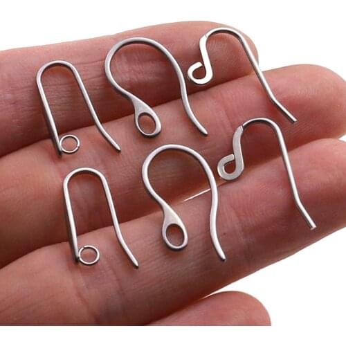 10pcs/lot Stainless Steel Earring Hooks Ear Wires with Loop Dangle Earrings DIY Jewelry Making supplies Accessories Wholesale