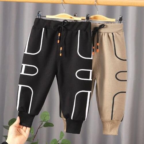 Boys Pants Spring and Autumn Simple Line Casual Trousers Kids Fashionable Sweatpants