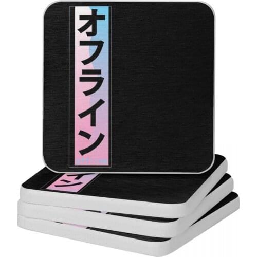 Vaporwave Offline Japanese Natural Diatomite Square Round Coaster Heat Insulation Cup Bonsai Mat Soap Pad Diameter 10cm