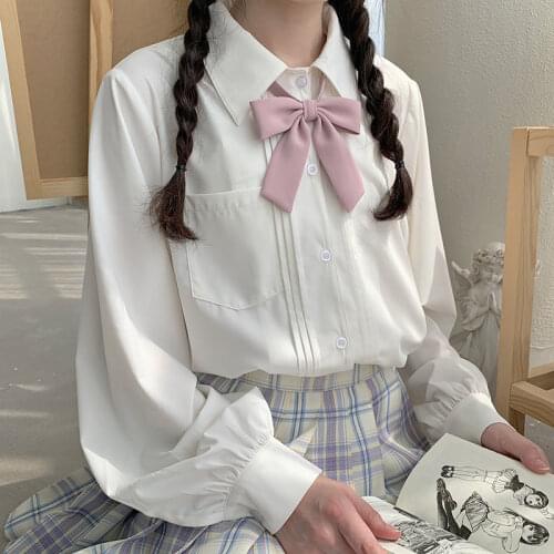 Japanese Student Short Sleeve White Long For Girls Middle High School Uniforms School Dress JK Uniform Top Large-size XXS-XL
