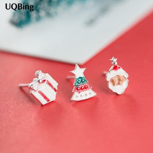 Free Shipping Fashion Christmas Tree Gifts Earrings For Women 925 Sterling Silver Stud Earrings Jewelry Pendientes Brincos