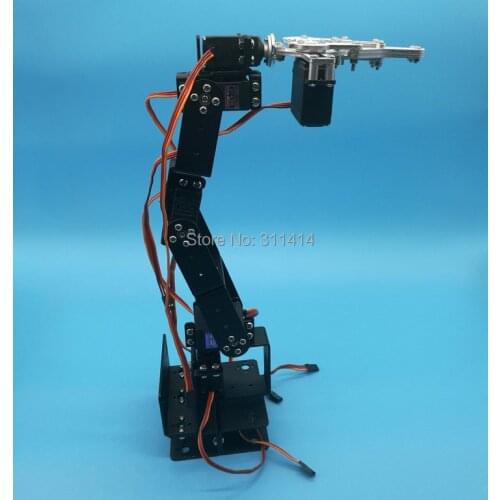 1set Aluminium Robot 6 DOF Mechanical Arm Clamp Claw Mount Kit For Arduino DIY Robot Accessories