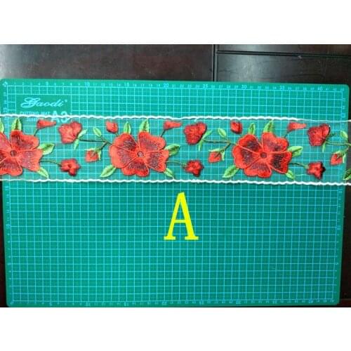 15 colors and styles available 8.5-9cm net base dyed yarn polyester embroidery flora lace trim,HS171230E