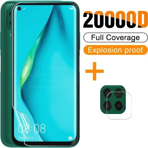 2 in 1 Camera Screen Protector For Huawei p40 lite e p30 p40pro + p 30 40 lite 40lite 40pro p20 light Soft Hydrogel Film