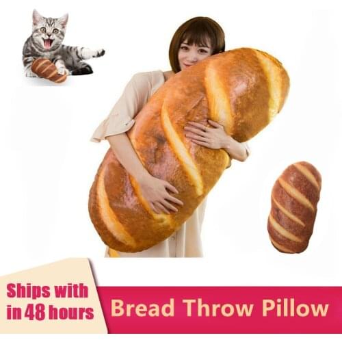 3D Simulation Bread Pillow Soft Back Cushion Plush Stuffed Toy For Home Sleep Decor Body Pillows Birthday Gift