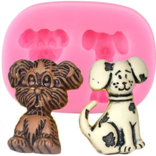 3D Dog Silicone Mold Chocolate Candy Clay Soap Molds Cupcake Topper Fondant Cake Decorating Tools DIY Craft Jewelry Resin Moulds