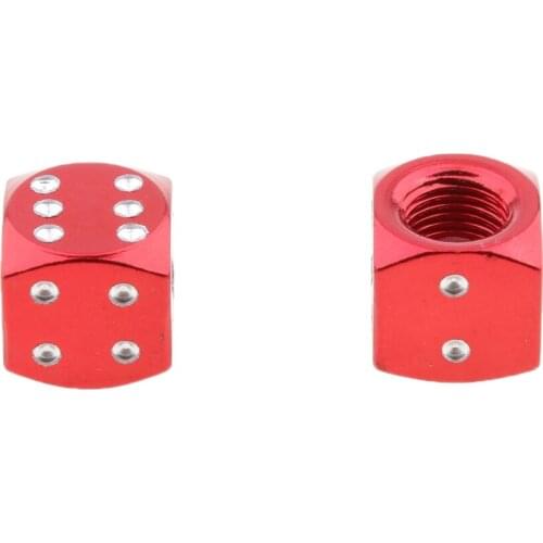 4Pcs Red Dice Tire Valve Stem Caps Covers For Car Truck Motorcycle
