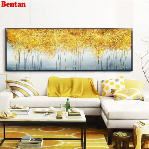 Large DIY Diamond Painting Golden Money Trees Full square round Rhinestone 5D Diamond Embroidery Cross Stitch Mosaic Home Decor