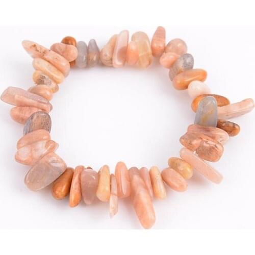 Natural Gem Stone Irregular Beads Chakra Light Yellow Sun-stone Bracelets for Women Tush Reiki Healing Meditation Aura Gift B122