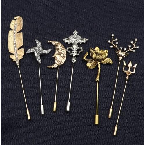 New Trend Mens Brooch Fashion Accessories Barber Scissors Lotus Flower Windmill Leaves Lapel Pin For Wedding Party Dinner Gift