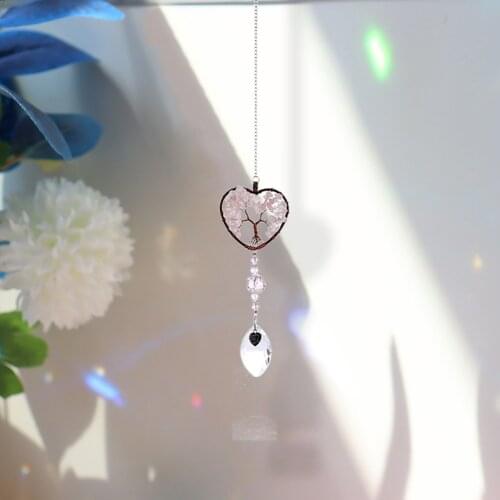 Color Love Crystal Light Catching Jewelry Prism Hanging Rainbow Follower Curtain Pendant Home Decoration
