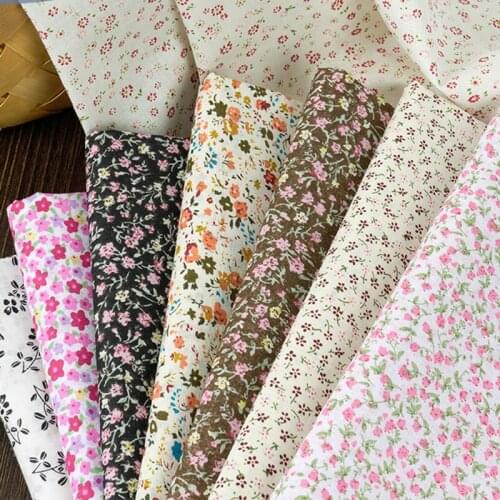 Cotton Floral Printed Fabric Poplin Light Weight Pastoral Pattern Cloth For Dress Clothes Diy Handcrafts Tissu 50X150cm Tela