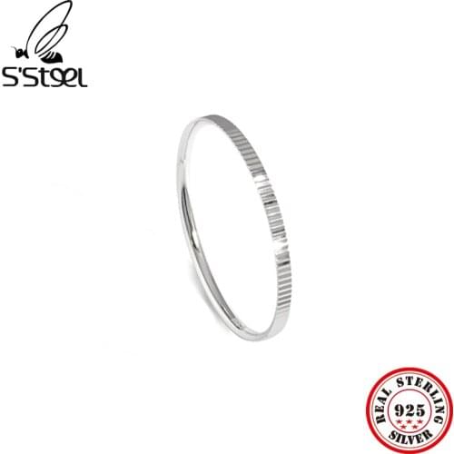 SSTEEL Sterling Silver 925 Minimalist Ring For Womens Designer Accesories Personalized Party Adjustable Ring 2021 Fine Jewelry