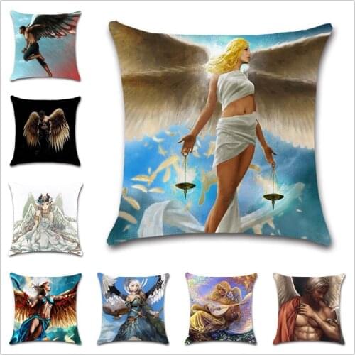 Flying angel cartoon white polyester Cushion Cover Decoration Home sofa chair car seat Decor friend kids bedroom gift pillowcase