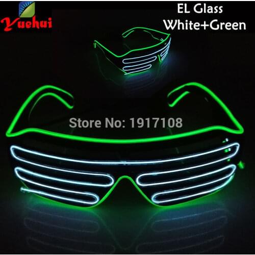 17 Type Fashion Twin Color LED shutter Glasses Sound active Party decorative EL Glasses Powered by AA battery For Wedding decor