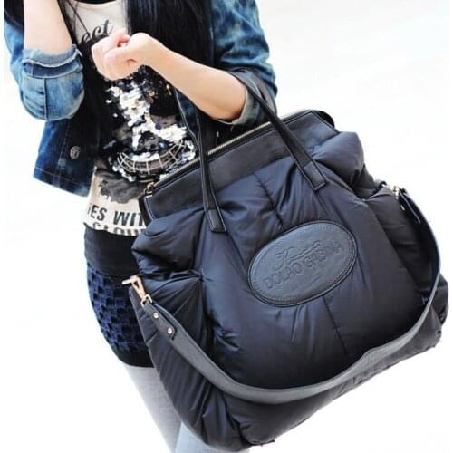Fashion space cotton material large package down jacket bag large capacity winter ladies shoulder bag sac a main bayan sings