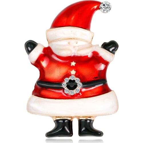 CINDY XIANG New Enamel Santa Clause Brooches For Men Creative Cute Cartoon Enamel Winter Coat Christmas Pins Brooch Jewelry Gift