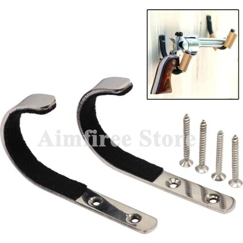 Gun Wall Rack Mount Rifle Shotgun Hangers Storage Rack J-Hook Hangers Wall Mount Stainless Steel