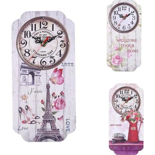 Retro Rectangle Big Ben Pattern Wall Clock Living Room Home Bar Hanging Decor Fashion