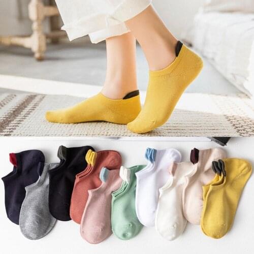 New Fashion Vintage Solid Color Cotton Soft Women Hosiery Block Breathable Elastic Simple Short Socks Mujer Calcetines Fashion S