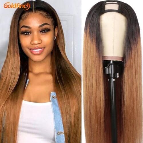 U Part Wig Human Hair Ombre Human Hair Wig 1b 30 Two Tone Brown Wig Brazilian Straight Ombre Blonde U Part Wig 150 180 Density