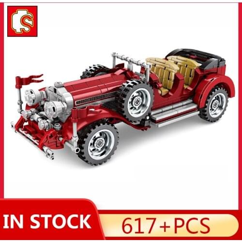 Mould King The Boys favoriteSEMBO Al Roadster Vintage Classic Car Pull Back Mechanical Building Blocks Kids Toys Gift Bricks