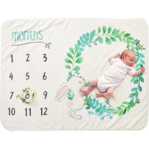 2019 Sale High quality Baby Girl Boys Breathable Monthly Milestone Floral Blanket Sleeping New baby care supplies