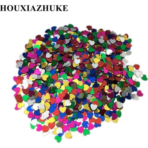 6 mm silver base mixed colors heart design paillettes for ornaments 100 grams per lot