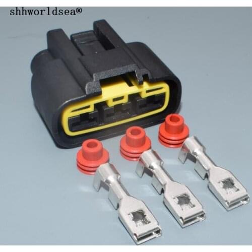 Shhworldsea QLW 250 3 Pin 6.3MM Power Cord Female R Slot Wiring harness connector QLW-3F-B car waterproof connector plug