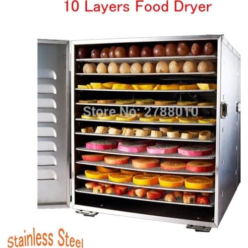 Household 10 Layers Food Dryer Dehydrators Stainless Steel Nuts Dry Machine Fruits and Vegetables Dehydration Drying Machine