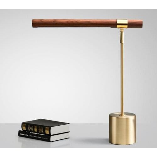 LED eye protection desk lamp simple modern study floor lamp wood grain copper color bedroom living room lamp lighting