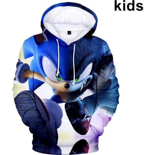 3 To 14 Years Kids Hoodies Game Super Sonic 3D Printed Hoodie Sweatshirt Boys Girls Harajuku Cartoon Jacket Children Clothes