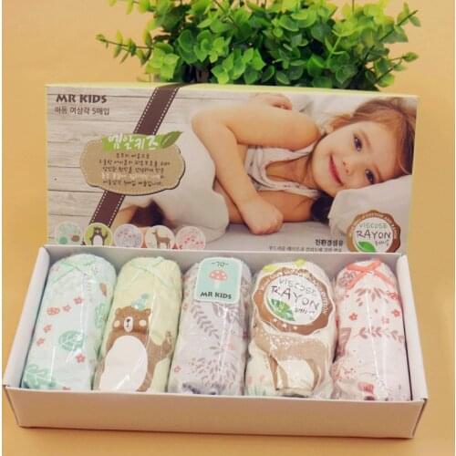 5 Pcs/lot Kids Girls Briefs Cartoon Cotton Children Triangle Underpants Baby Girls Flower Underwear Soft Comfortable Panties