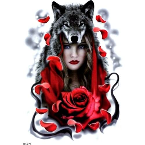 Rose And Sexy Girl Waterproof Temporary Tattoo Sticker Beauty Tatoo Men Tattoo sleeve kids Tatuajes Temporales Fake Tattoo