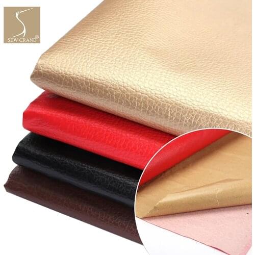 Premium Faux Leather Upholstery Fabric with Adhesive Backing Car Seat Restoration Repair Artificial PU Leatherette, 140cm Wide