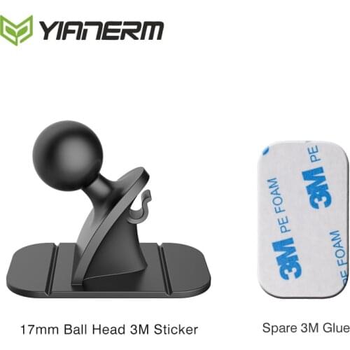 Yianerm Universal 17mm Ball Head 3M Sticker Base Accessory Air Vent Turn Mount Used For Car Phone Holder Accessory