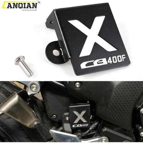 Motorcycle CNC Aluminium Rear Brake Fluid Reservoir Cover Protective Gurad FOR Honda CB400X CB400F CB 400 CB400 X F Accessories