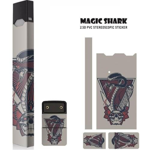 Magic Shark New Stereo Skull Cool Film Stickers For Juul Electronic Cigarette Protection Cover Case Sticker For Juul