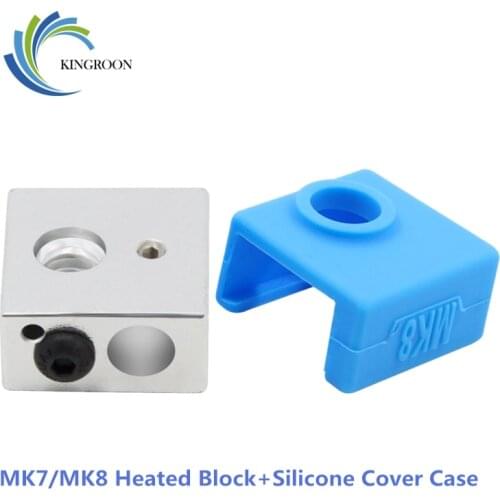 KINGROON 3D Printer MK7/MK8 Protective Silicone Sock Cover Case+MK7/MK8 Heated Block Kit Heating Block and Cover Case Parts 2