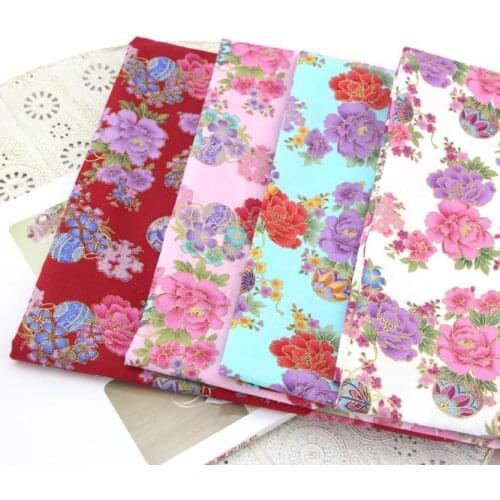 100% Cotton Fresh Elegant Floral Pastoral Twill Cloth DIY For Kid Bedding Dress Shabby Chic Curtain Telas Fabric