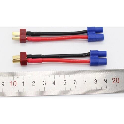 100 pcs/Lot T Dean Male to Female EC3 Connector 14AWG 60 mm Wire Cable Adapter For RC Parts