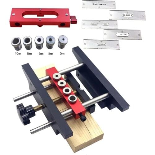 2 IN 1 Punch Locator Doweling Jig Pocket Hole Jig Invisible Connector Fastener Drilling Guide Slotting Fixture Woodworking Tool